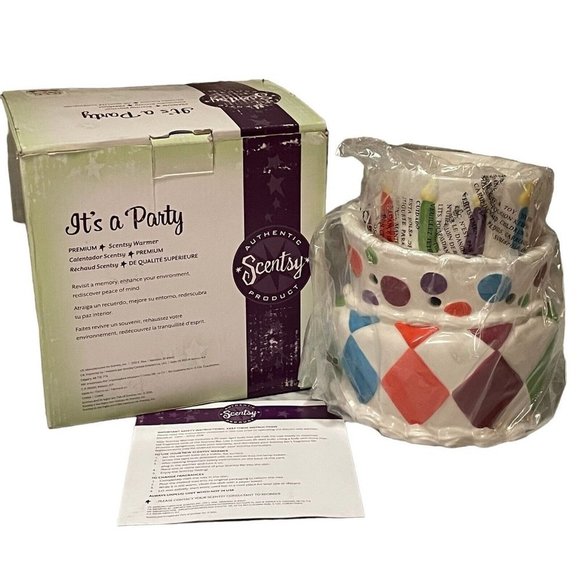 Scentsy Other - SCENTSY It's A Party Birthday Cake Design Warmer Full Size Premium New with Box